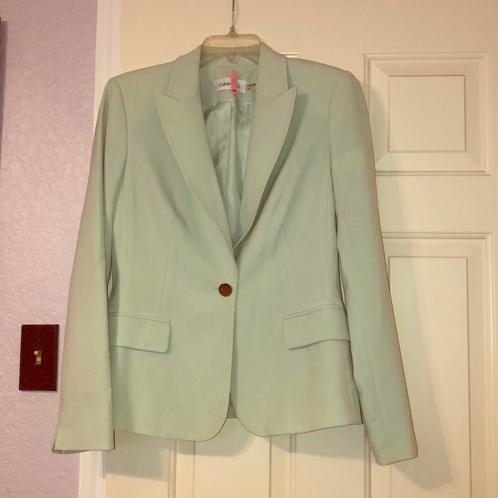 Mint colored Calvin Klein blazer